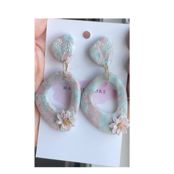 Pastel Garden – Floral Statement Earrings