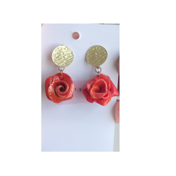 Scarlet Bloom – Rose Statement Earrings